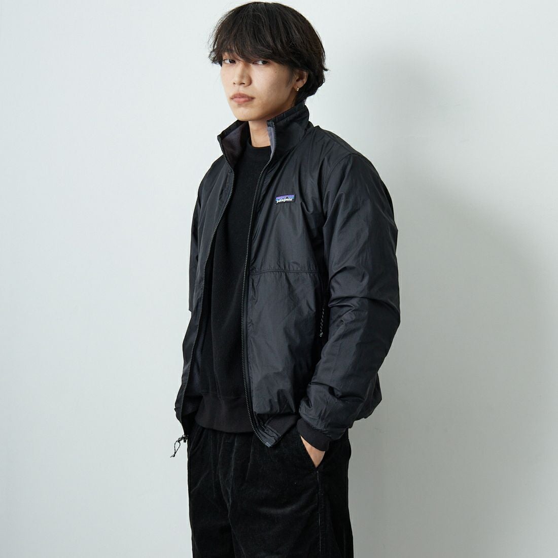 patagonia [パタゴニア] メンズ リバーシブル シェルド マイクロディニ ジャケット [26215] BLK &&モデル身長：179cm 着用サイズ：M&&