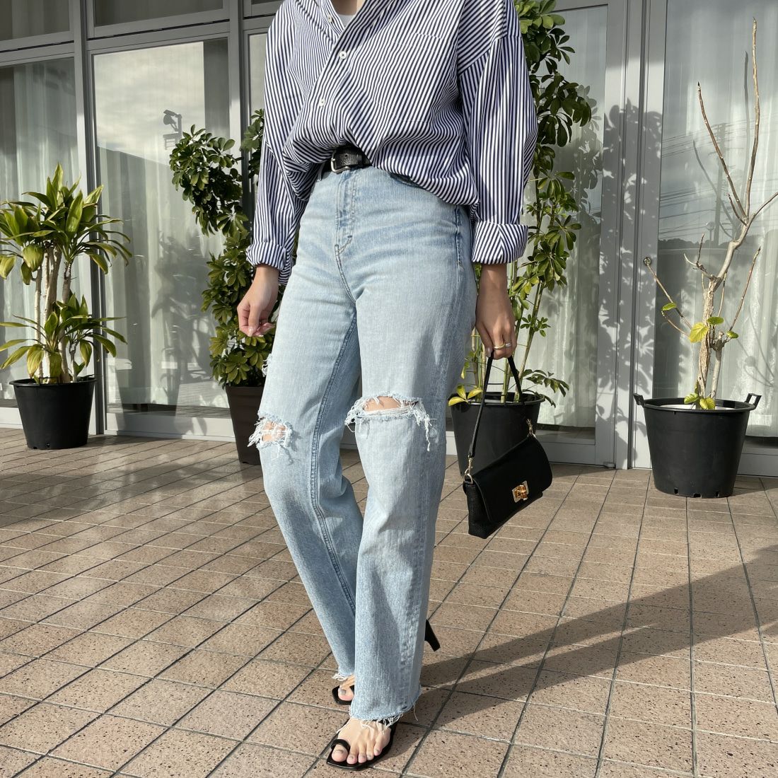 YANUK [ヤヌーク] ボーイズストレート LEA/レア [57121231] DMF &&モデル身長：163cm 着用サイズ：24&&