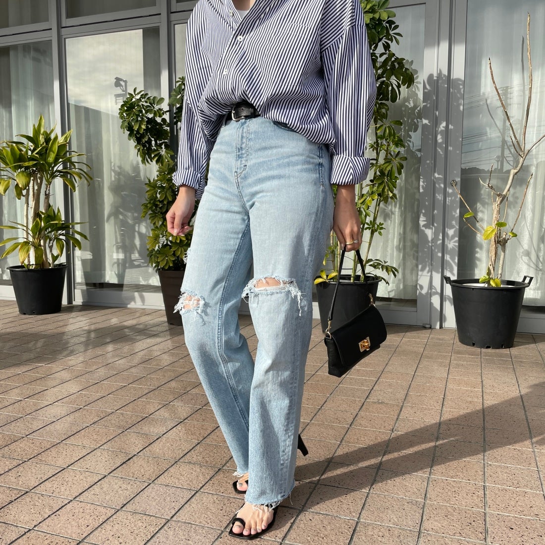 YANUK [ヤヌーク] ボーイズストレート LEA/レア [57121231] DMF &&モデル身長：163cm 着用サイズ：24&&