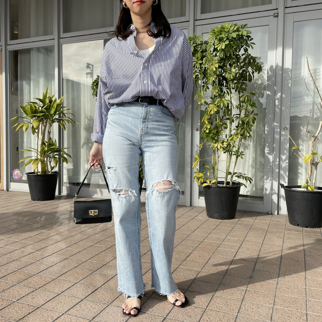 YANUK [ヤヌーク] ボーイズストレート LEA/レア [57121231] DMF &&モデル身長：163cm 着用サイズ：24&&