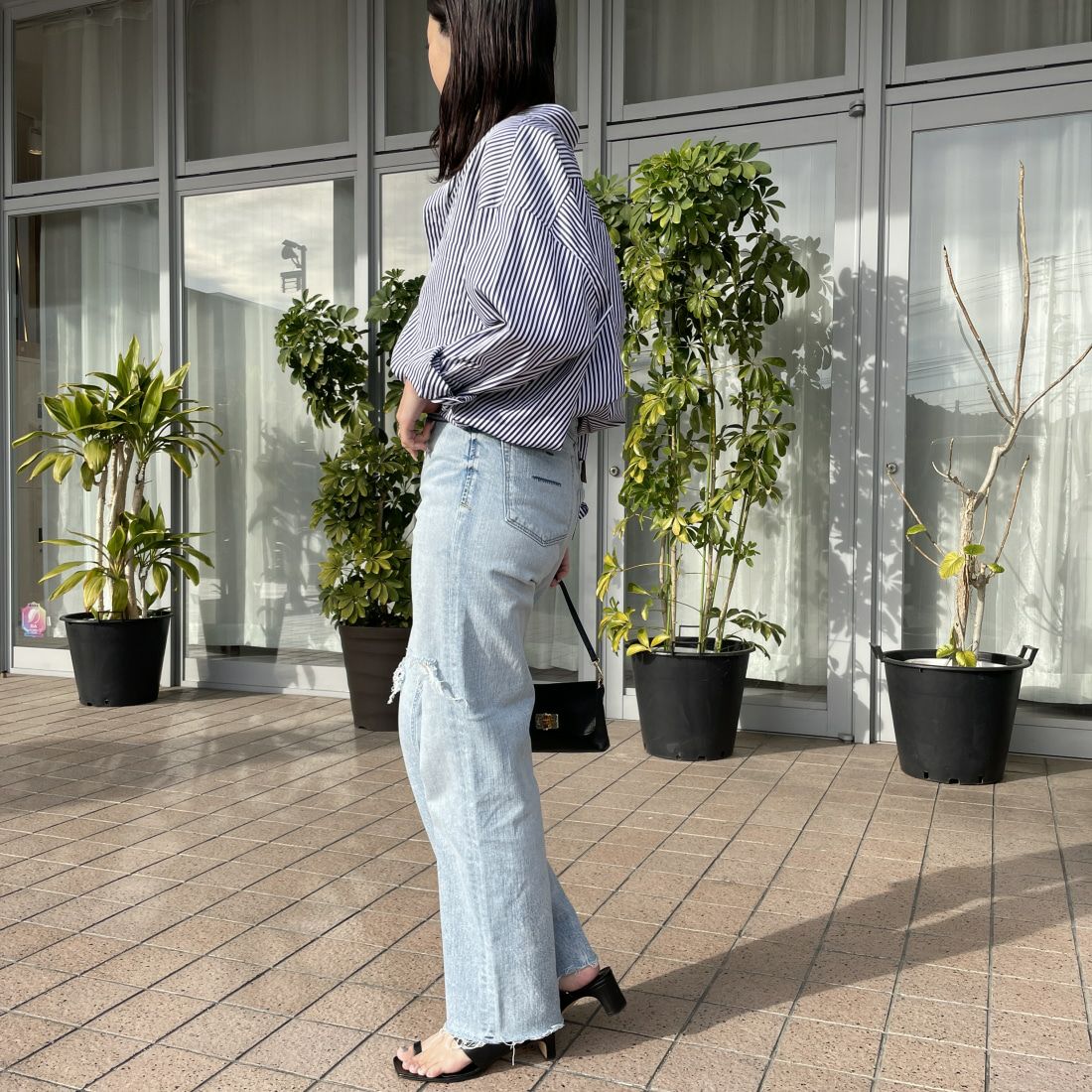 YANUK [ヤヌーク] ボーイズストレート LEA/レア [57121231] DMF &&モデル身長：163cm 着用サイズ：24&&