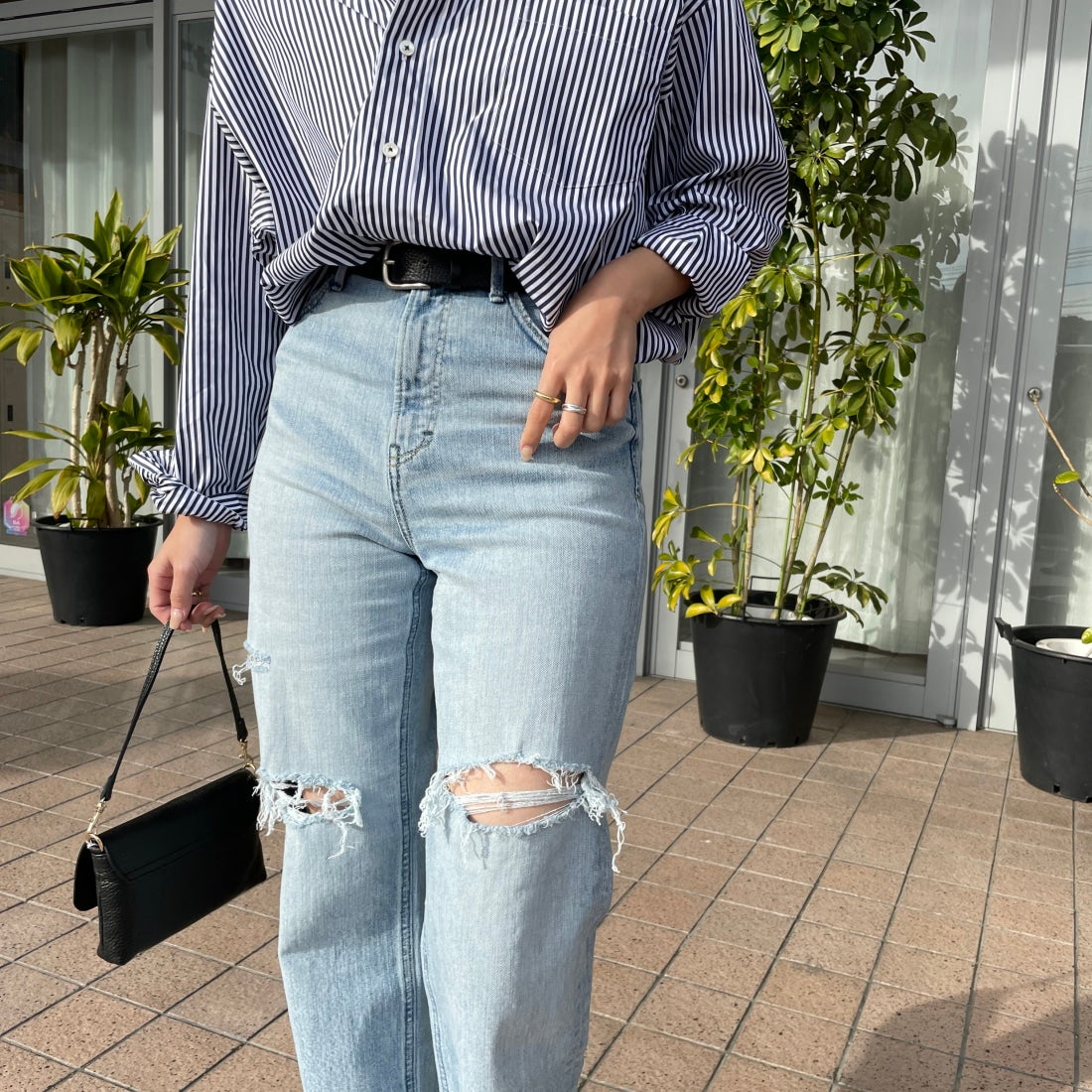 YANUK [ヤヌーク] ボーイズストレート LEA/レア [57121231] DMF &&モデル身長：163cm 着用サイズ：24&&