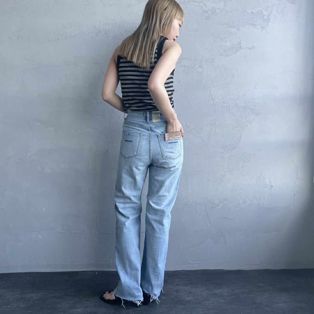 YANUK [ヤヌーク] ボーイズストレート LEA/レア [57121231] DMF &&モデル身長：156cm 着用サイズ：22&&