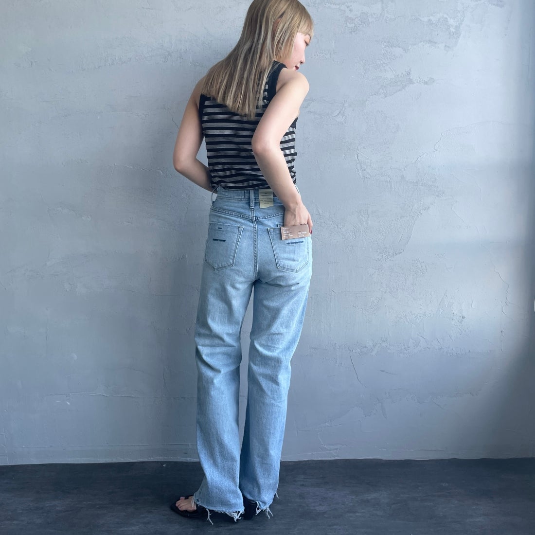 YANUK [ヤヌーク] ボーイズストレート LEA/レア [57121231] DMF &&モデル身長：156cm 着用サイズ：22&&