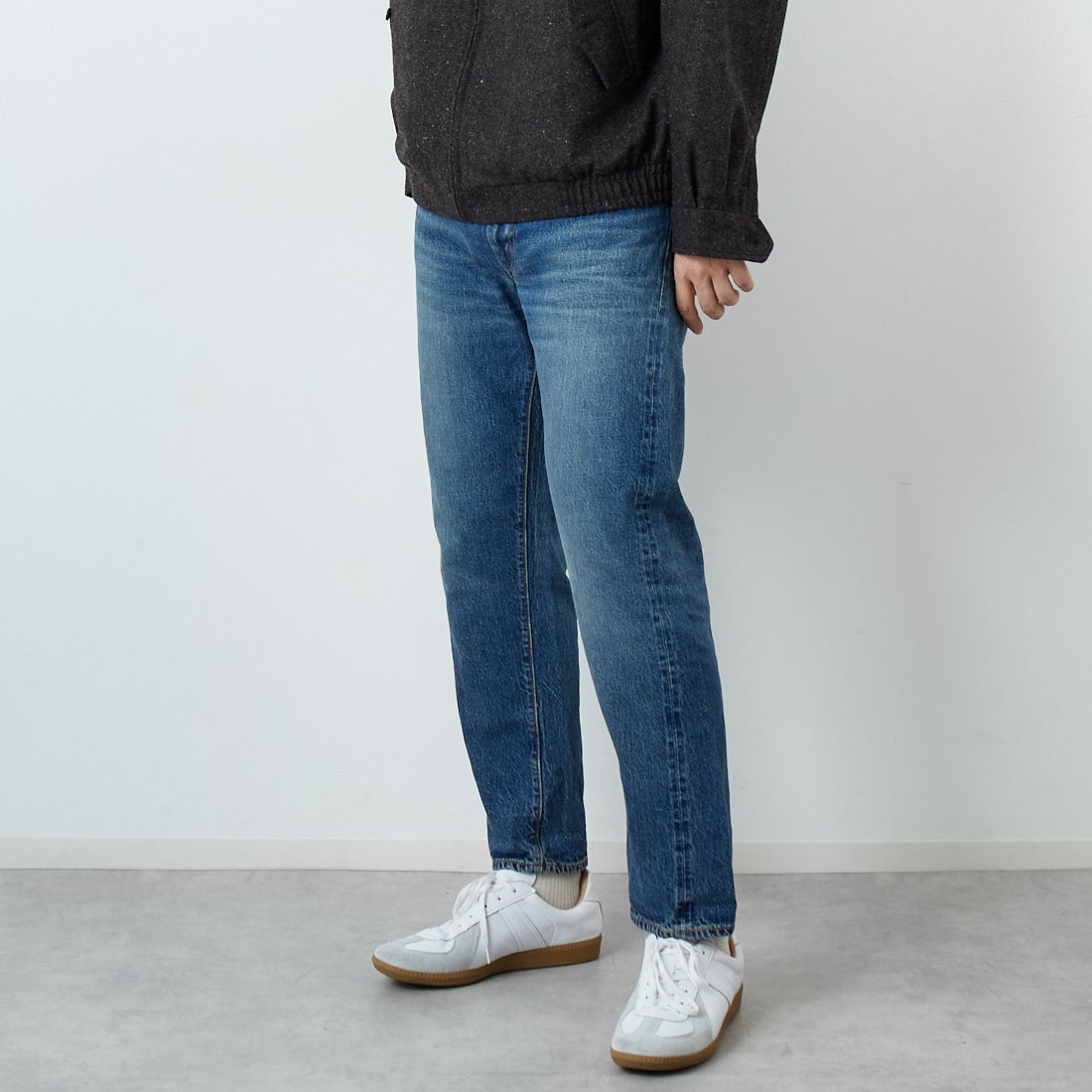 WAREHOUSE [ウエアハウス] 2ND-HAND デニムパンツ(USED WASH) [1105] UW (USED WASH 中)&&モデル身長：179cm 着用サイズ：32&&