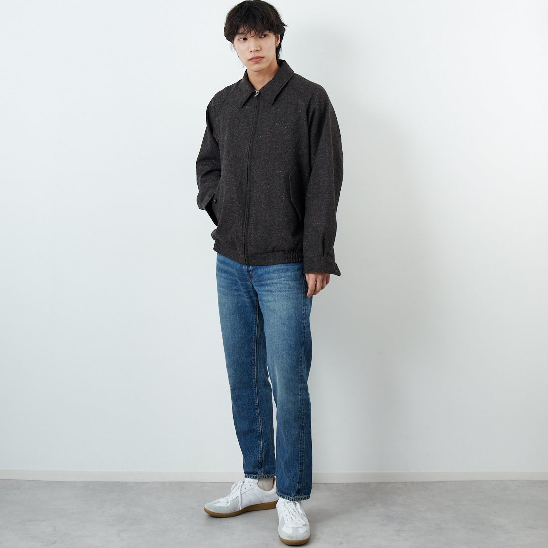 WAREHOUSE [ウエアハウス] 2ND-HAND デニムパンツ(USED WASH) [1105] UW (USED WASH 中)&&モデル身長：179cm 着用サイズ：32&&