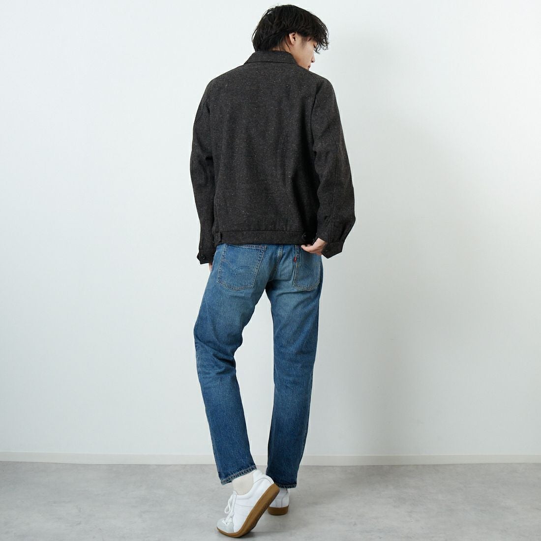 WAREHOUSE [ウエアハウス] 2ND-HAND デニムパンツ(USED WASH) [1105] UW (USED WASH 中)&&モデル身長：179cm 着用サイズ：32&&