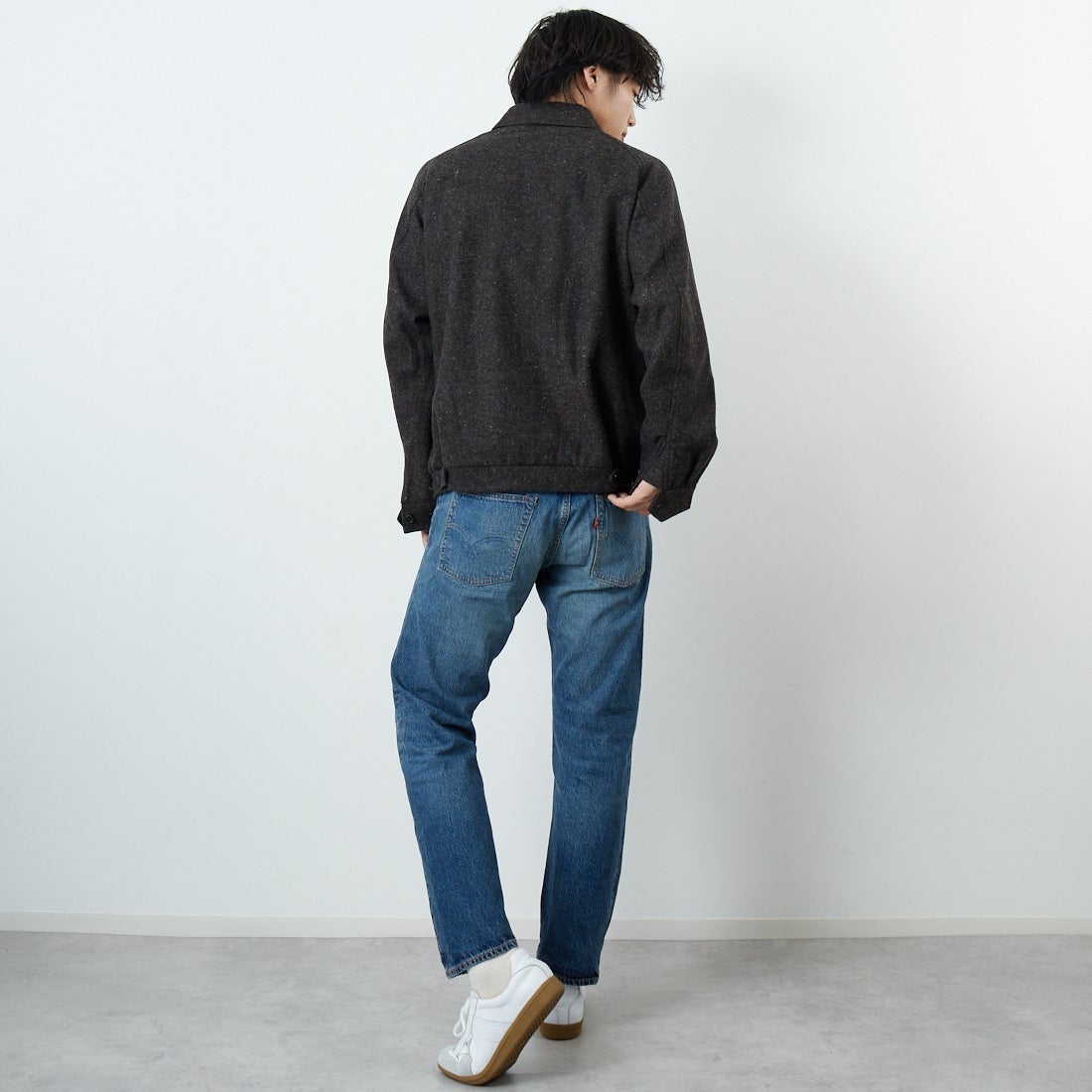 WAREHOUSE [ウエアハウス] 2ND-HAND デニムパンツ(USED WASH) [1105] UW (USED WASH 中)&&モデル身長：179cm 着用サイズ：32&&