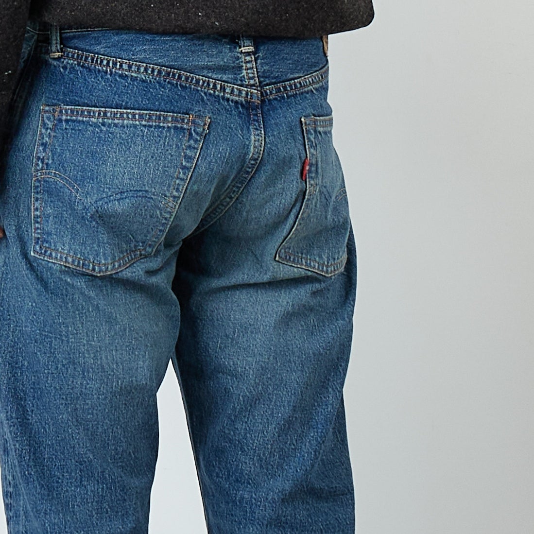 WAREHOUSE [ウエアハウス] 2ND-HAND デニムパンツ(USED WASH) [1105] UW (USED WASH 中)&&モデル身長：179cm 着用サイズ：32&&