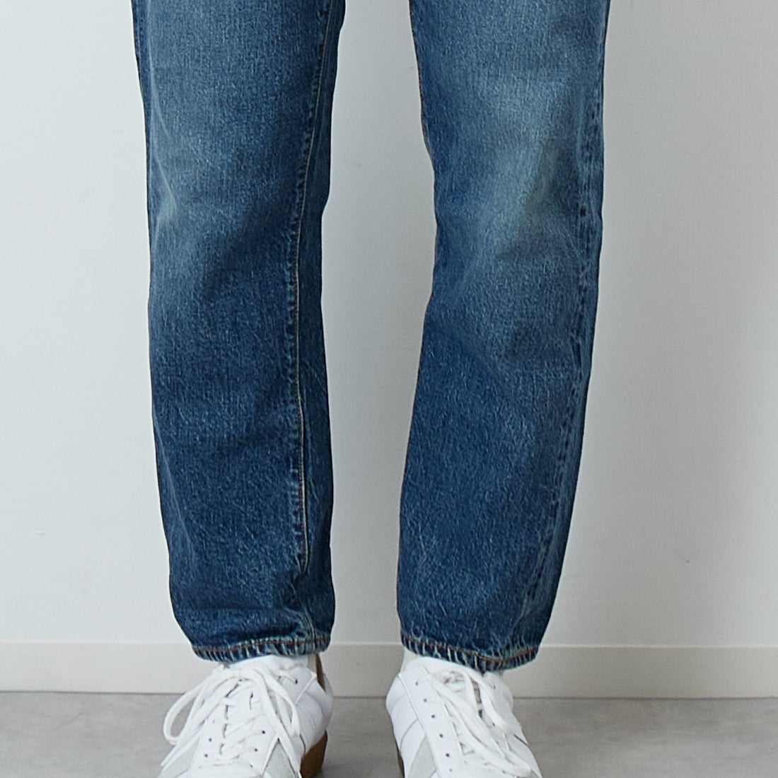 WAREHOUSE [ウエアハウス] 2ND-HAND デニムパンツ(USED WASH) [1105] UW (USED WASH 中)&&モデル身長：179cm 着用サイズ：32&&