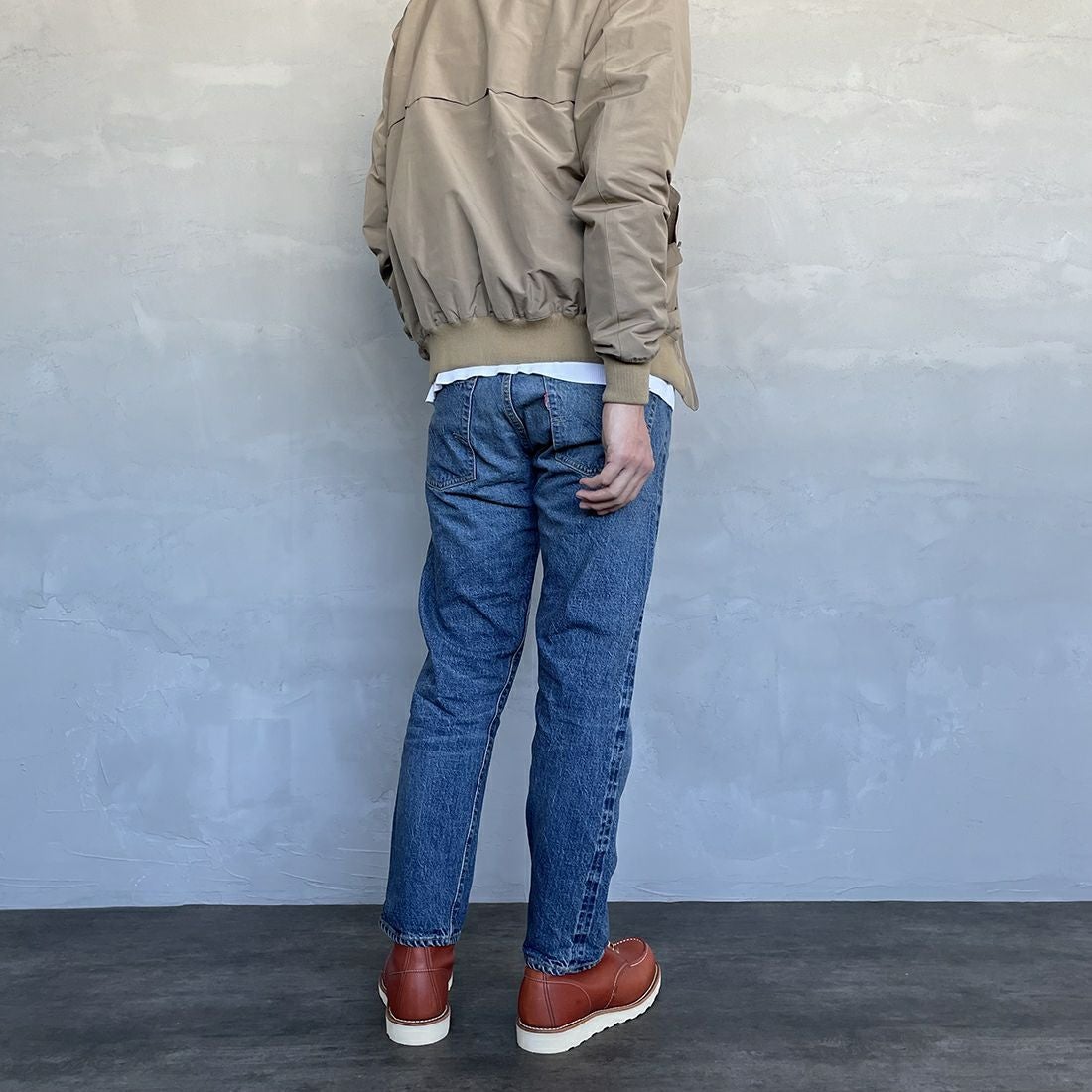 WAREHOUSE [ウエアハウス] 2ND-HAND デニムパンツ(USED WASH) [1105] UW (USED WASH 中)&&モデル身長：173cm 着用サイズ：31&&