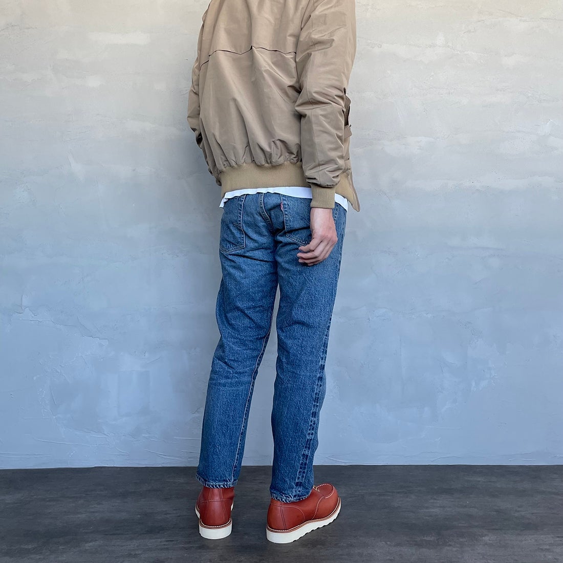 WAREHOUSE [ウエアハウス] 2ND-HAND デニムパンツ(USED WASH) [1105] UW (USED WASH 中)&&モデル身長：173cm 着用サイズ：31&&