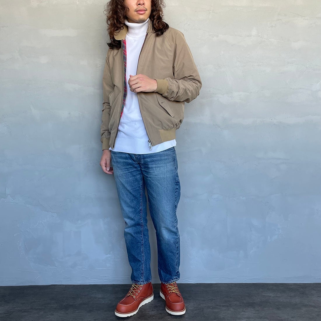 WAREHOUSE [ウエアハウス] 2ND-HAND デニムパンツ(USED WASH) [1105] UW (USED WASH 中)&&モデル身長：173cm 着用サイズ：31&&