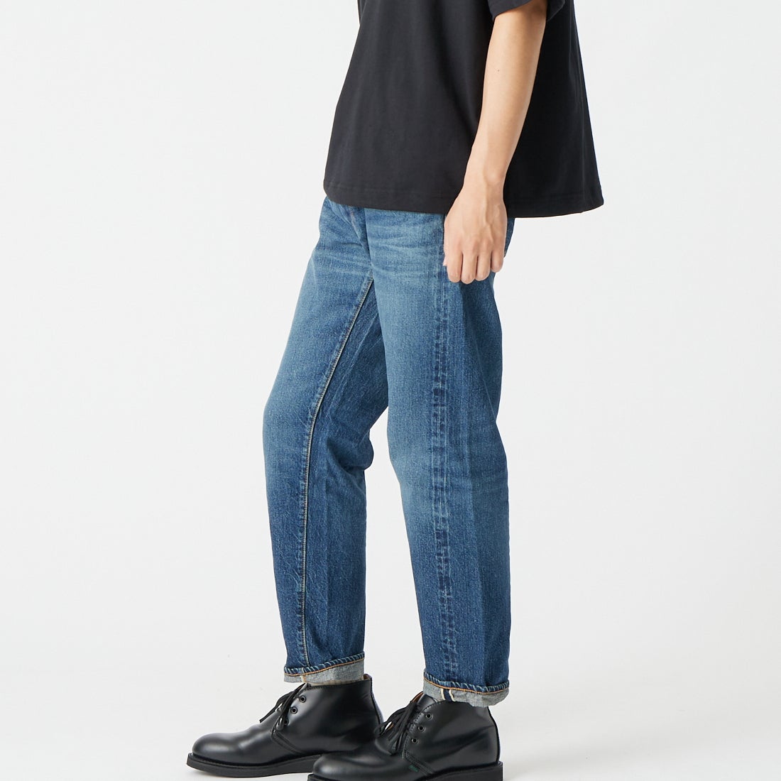 WAREHOUSE [ウエアハウス] 2ND-HAND デニムパンツ(USED WASH) [1105] D U/W (USED WASH 濃)&&モデル身長：175cm 着用サイズ：32&&