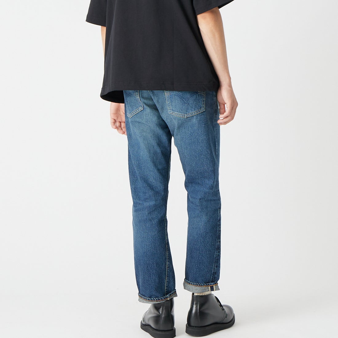 WAREHOUSE [ウエアハウス] 2ND-HAND デニムパンツ(USED WASH) [1105] D U/W (USED WASH 濃)&&モデル身長：175cm 着用サイズ：32&&