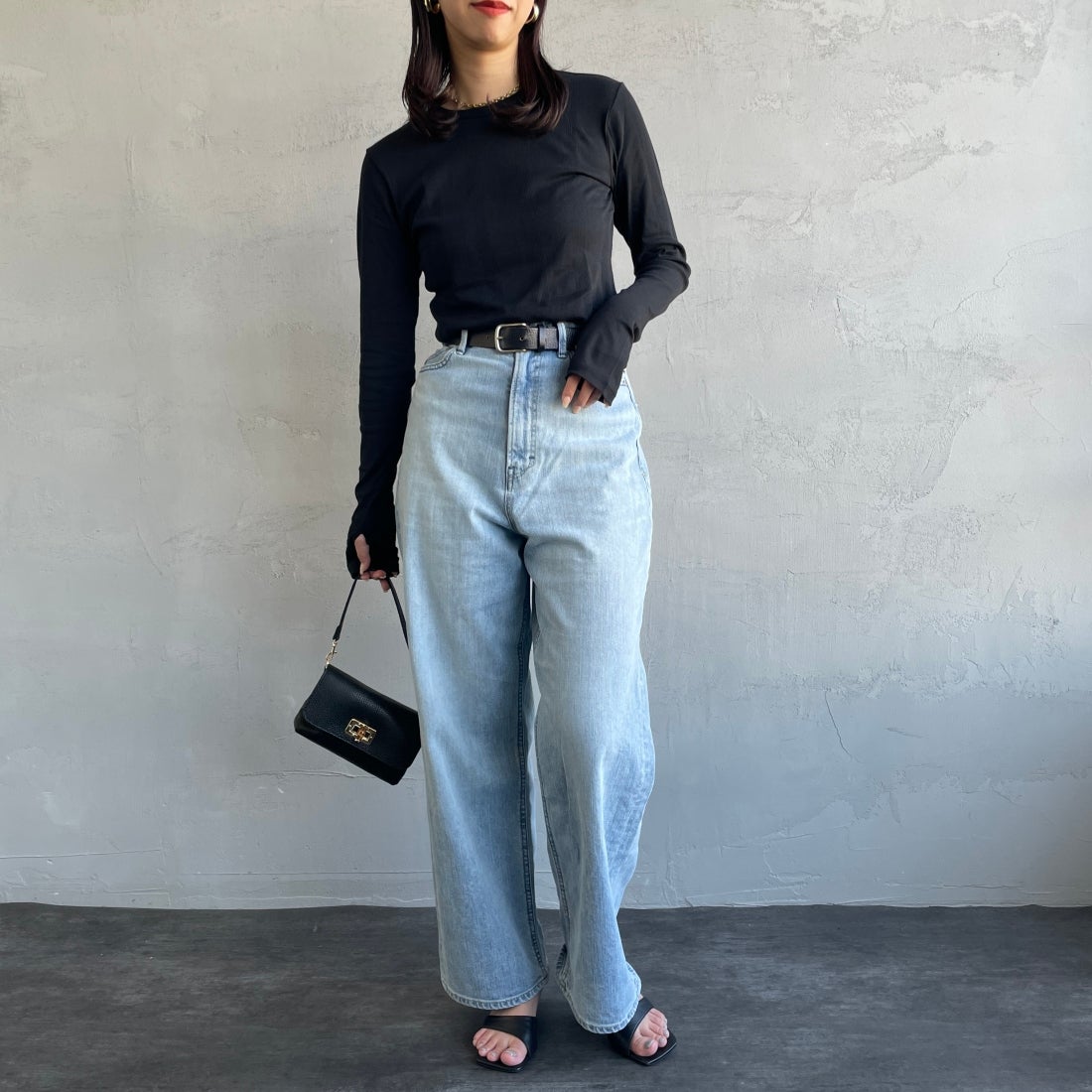 YANUK [ヤヌーク] ルーズストレート JOAN/ジョーン [57131301] FVS &&モデル身長：163cm 着用サイズ：23&&