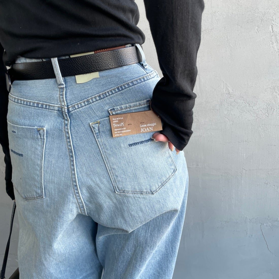 YANUK [ヤヌーク] ルーズストレート JOAN/ジョーン [57131301] FVS &&モデル身長：163cm 着用サイズ：23&&