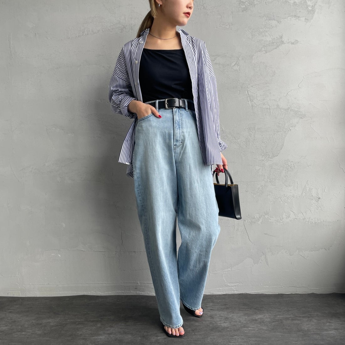 YANUK [ヤヌーク] ルーズストレート JOAN/ジョーン [57131301] FVS &&モデル身長：156cm 着用サイズ：22&&