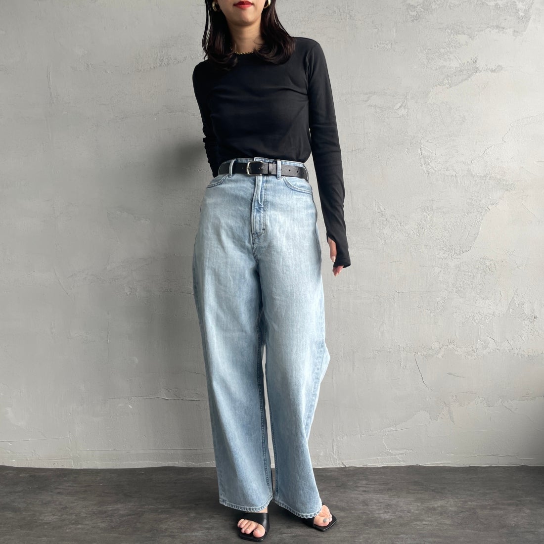 YANUK [ヤヌーク] ルーズストレート JOAN/ジョーン [57131301] FVS &&モデル身長：163cm 着用サイズ：24&&