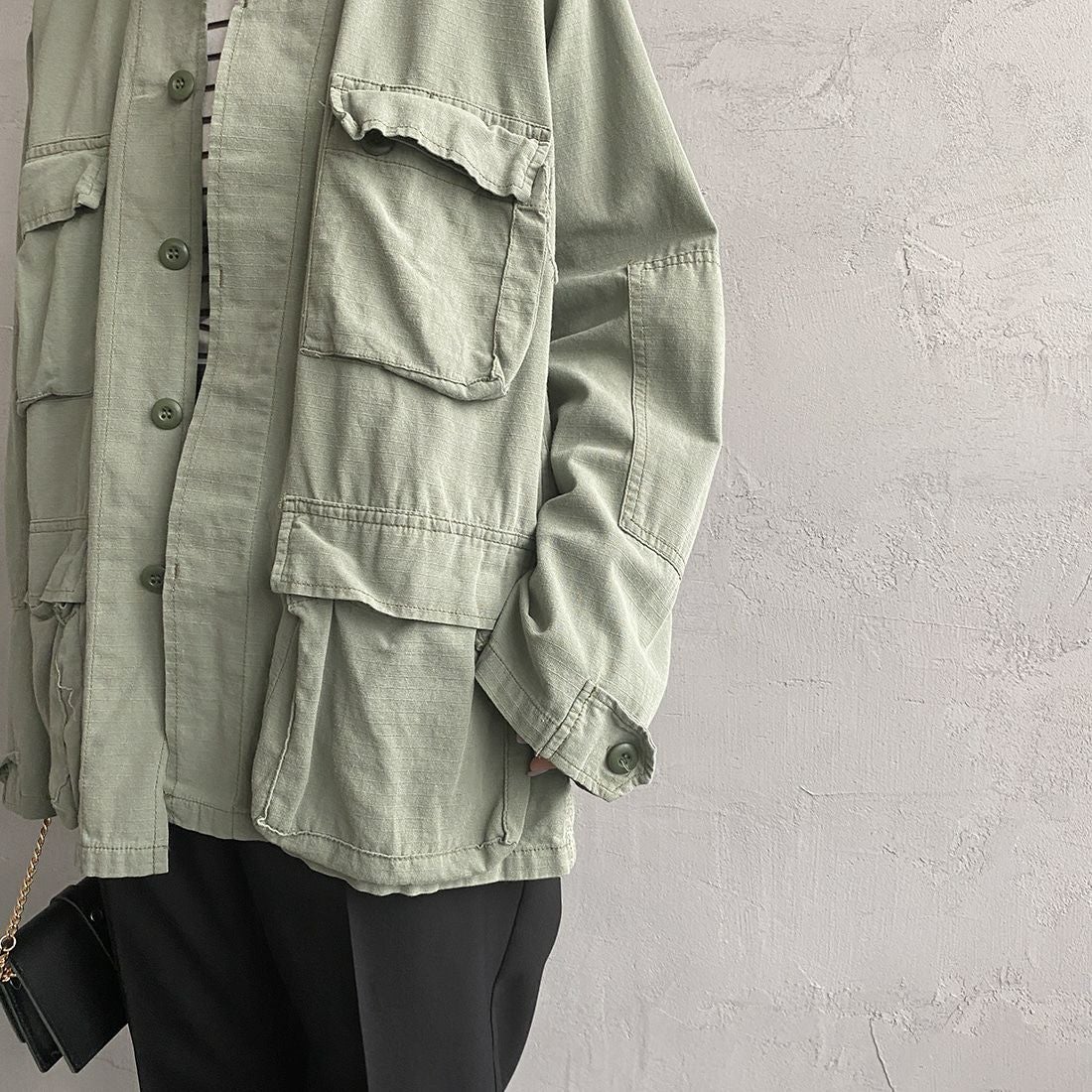 ROTHCO [ロスコ] BDU シャツジャケット [BDSH-OZONE] OLIVE &&モデル身長：163cm 着用サイズ：S&&