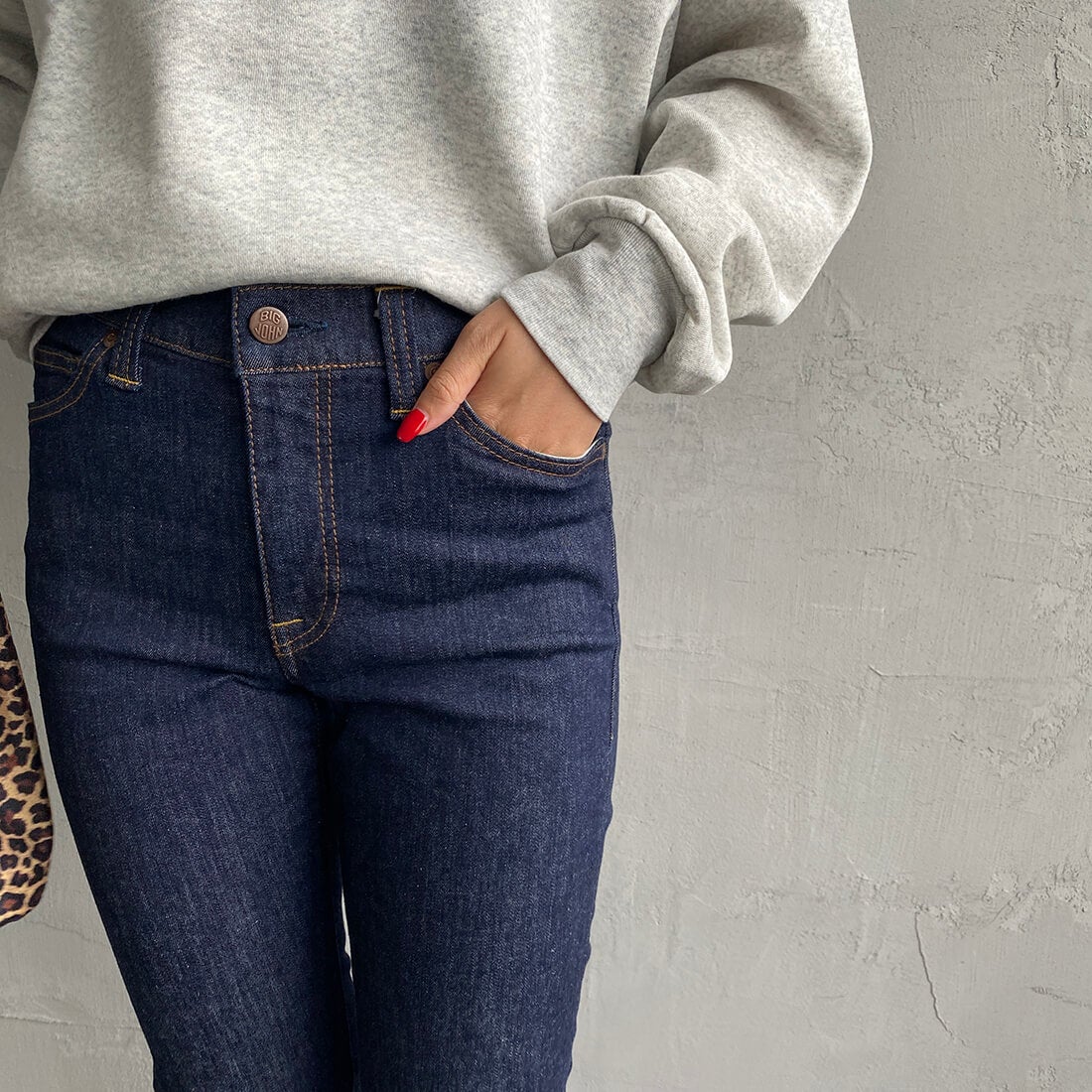 BIG JOHN [ビッグジョン] ヌードレッグ [MML106K] 001&&モデル身長：156cm　着用サイズ：S&&