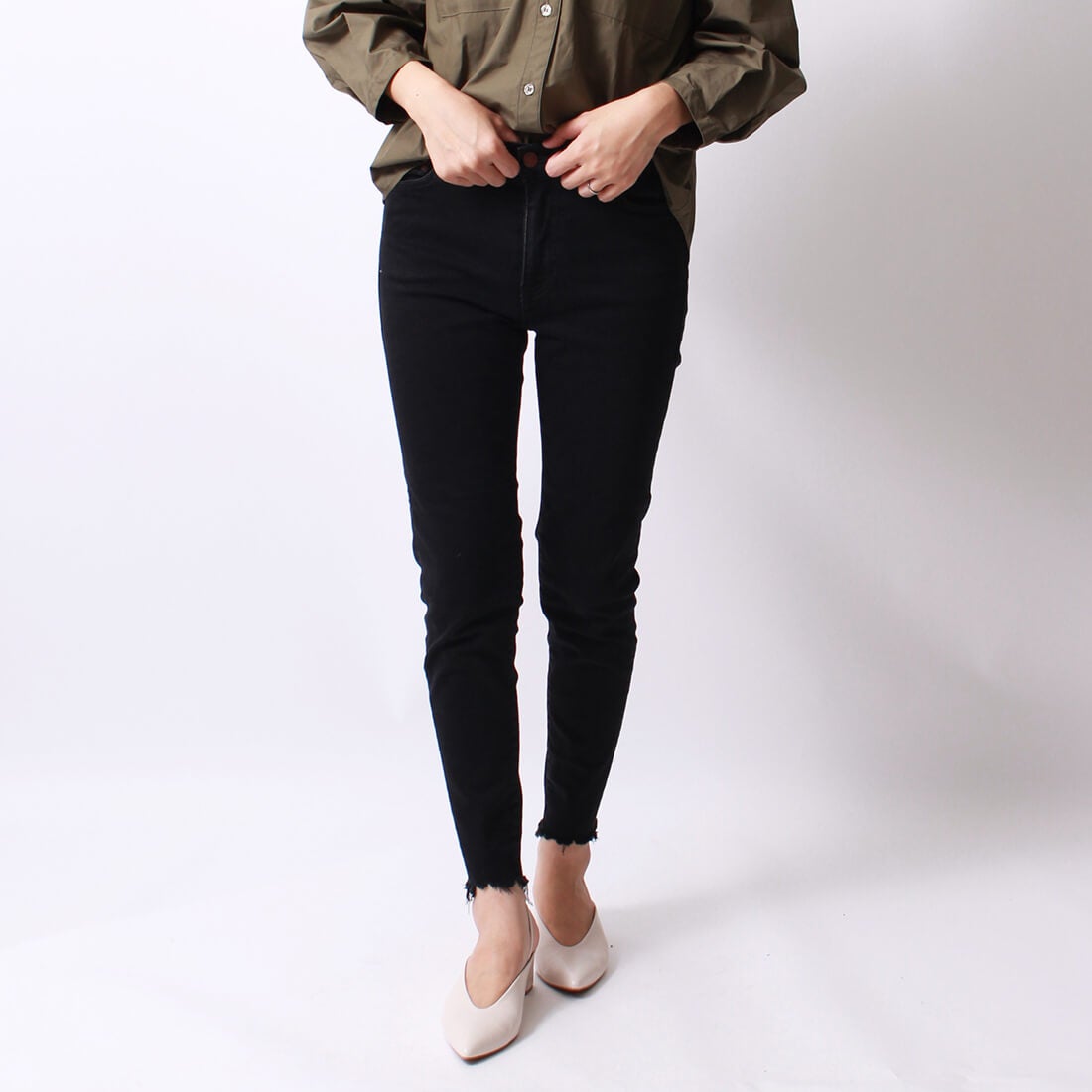 BIG JOHN [ビッグジョン] ヌードレッグ [MML106K] BK12 &&モデル身長：160cm 着用サイズ：S&&