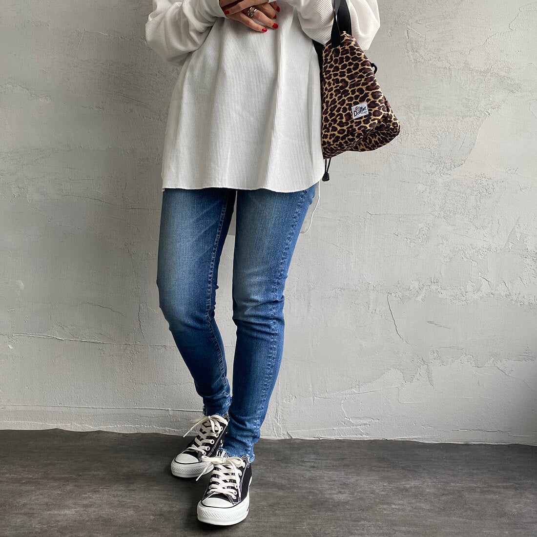 BIG JOHN [ビッグジョン] ヌードレッグ [MML106K] 413F&&モデル身長：156cm 着用サイズ：XS&&