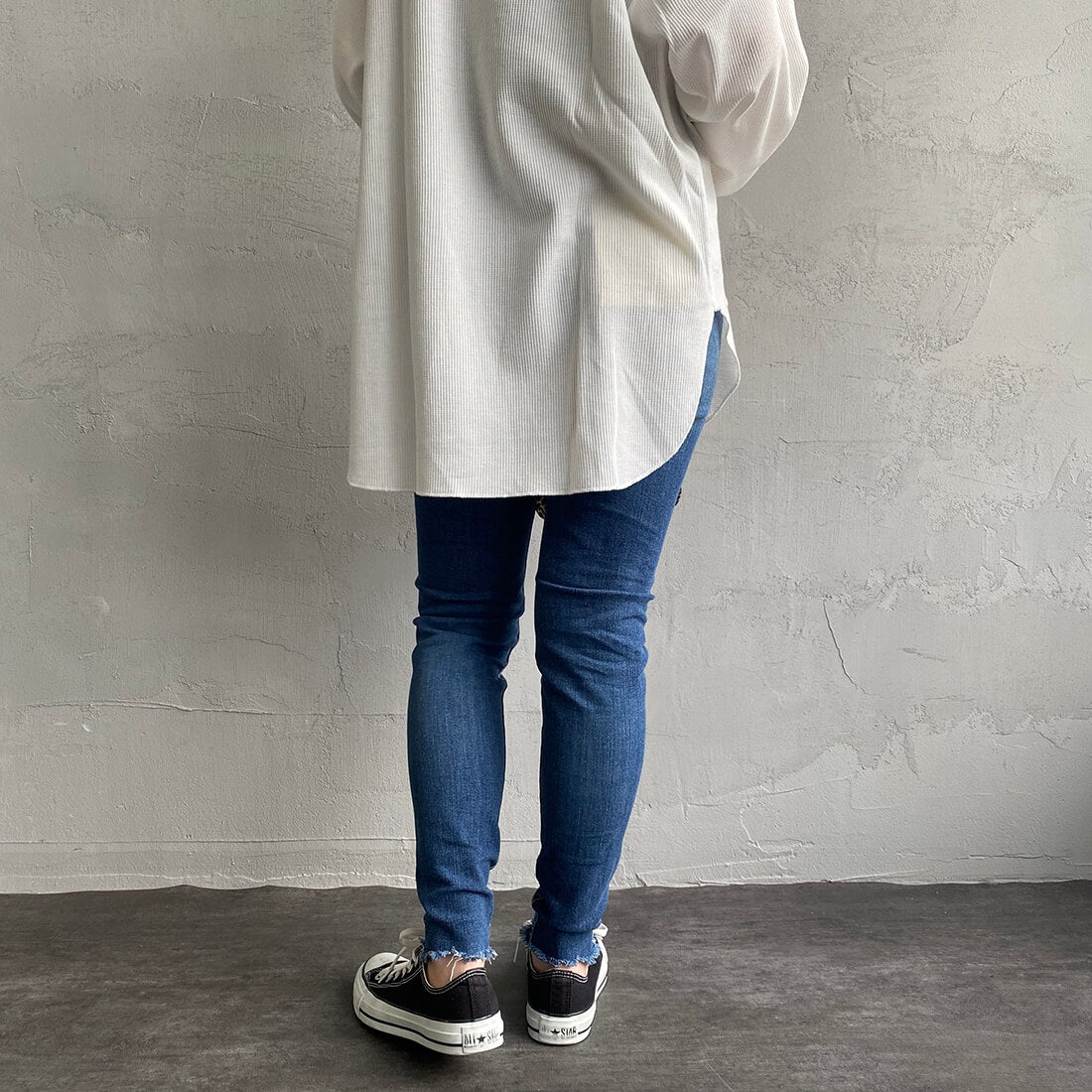 BIG JOHN [ビッグジョン] ヌードレッグ [MML106K] 413F&&モデル身長：156cm 着用サイズ：XS&&