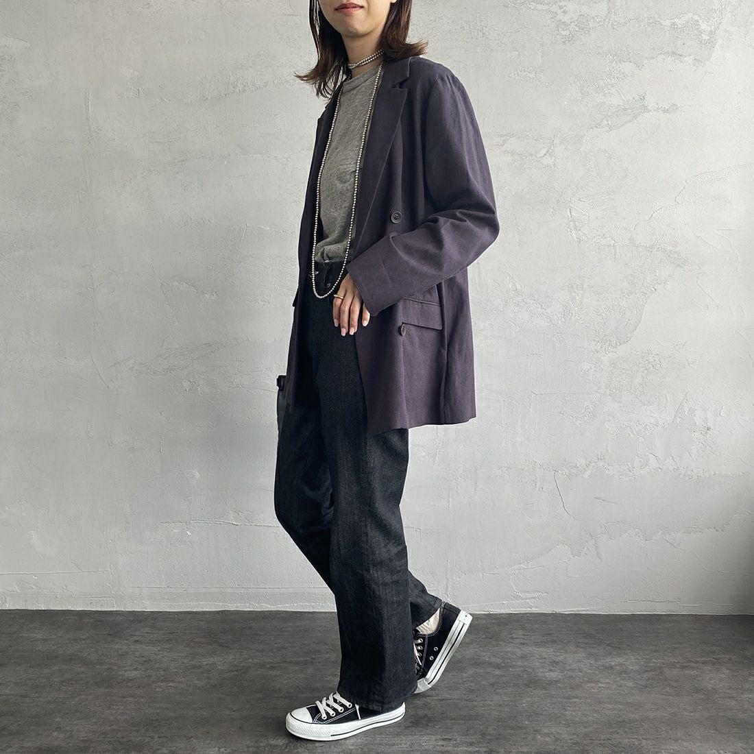 RED CARD TOKYO [レッドカード トーキョー] 辺見えみりコラボレーションモデル Emily ミッドライズフレアデニム [603513HE01-JF] C-BLK RINS &&モデル身長：163cm 着用サイズ：25&&