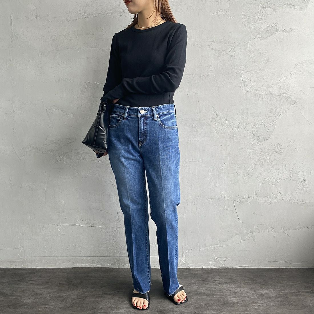 RED CARD TOKYO [レッドカード トーキョー] 辺見えみりコラボレーションモデル Emily ミッドライズフレアデニム [493513HE01-JF] C-MID BLU