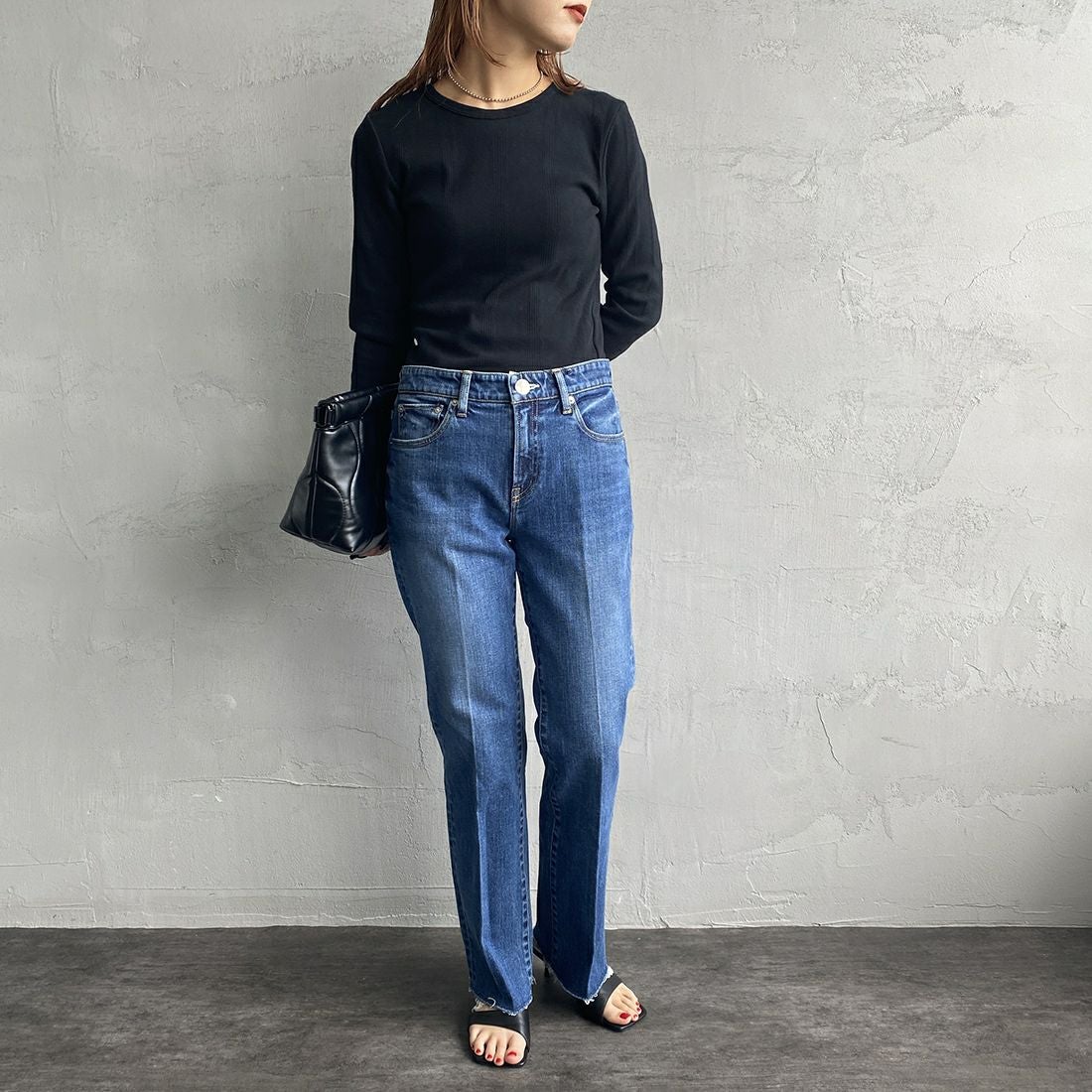 RED CARD TOKYO [レッドカード トーキョー] 辺見えみりコラボレーションモデル Emily ミッドライズフレアデニム [493513HE01-JF] C-MID BLU