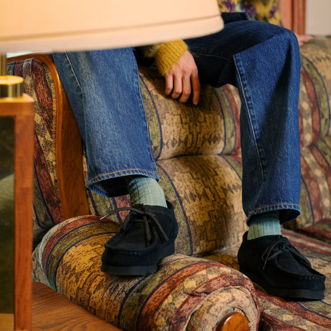 NEEDBY heritage [ニードバイヘリテージ] 別注 JOE ストレートデニム [JOE-JF] DB &&モデル身長：174cm 着用サイズ：31&&