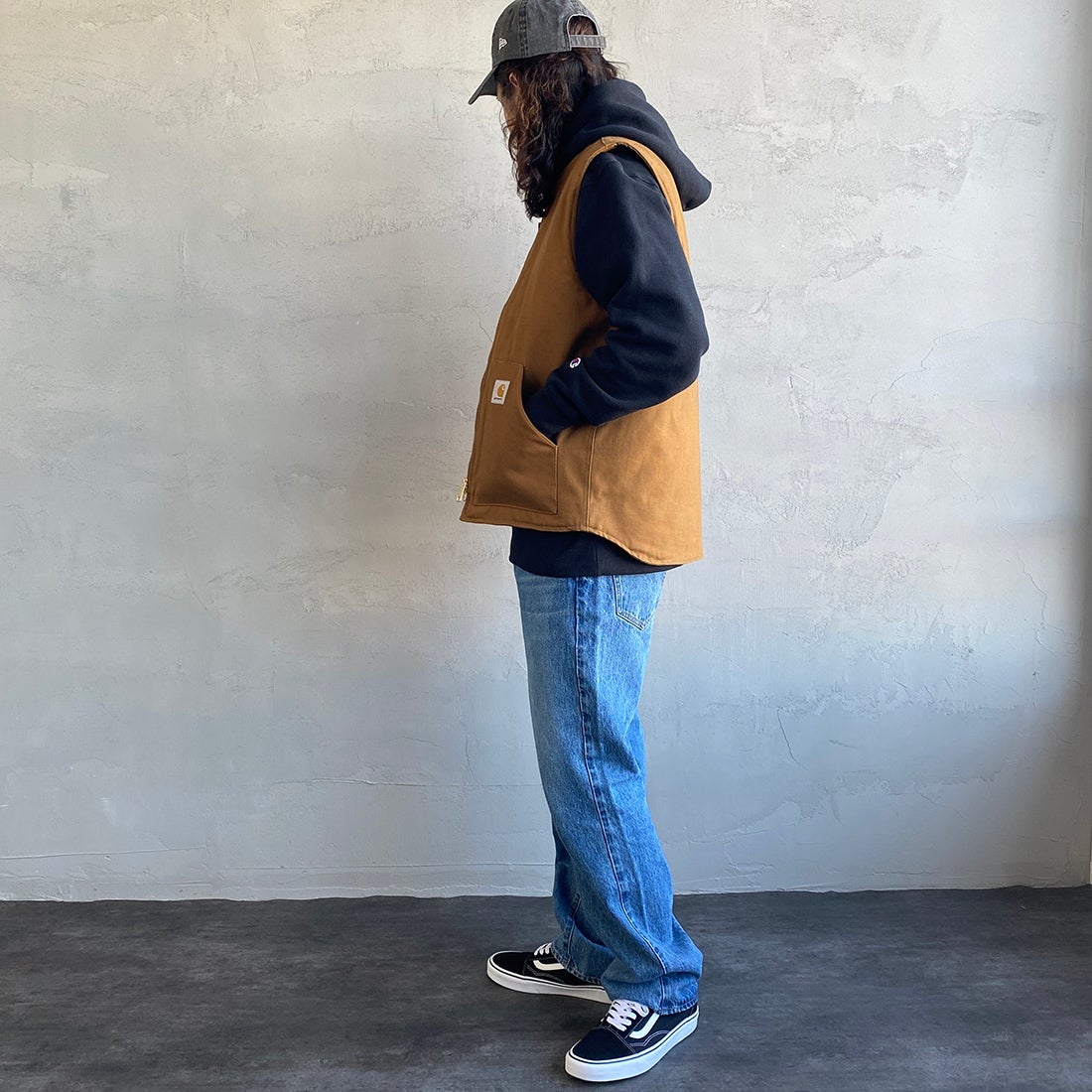 NEEDBY heritage [ニードバイヘリテージ] 別注 JOE ストレートデニム [JOE-JF] MB &&モデル身長：173cm 着用サイズ：30&&