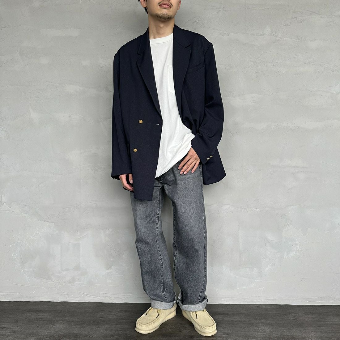 NEEDBY heritage [ニードバイヘリテージ] 別注 JOE ストレートデニム [JOE-JF] DG &&モデル身長：168cm 着用サイズ：31&&