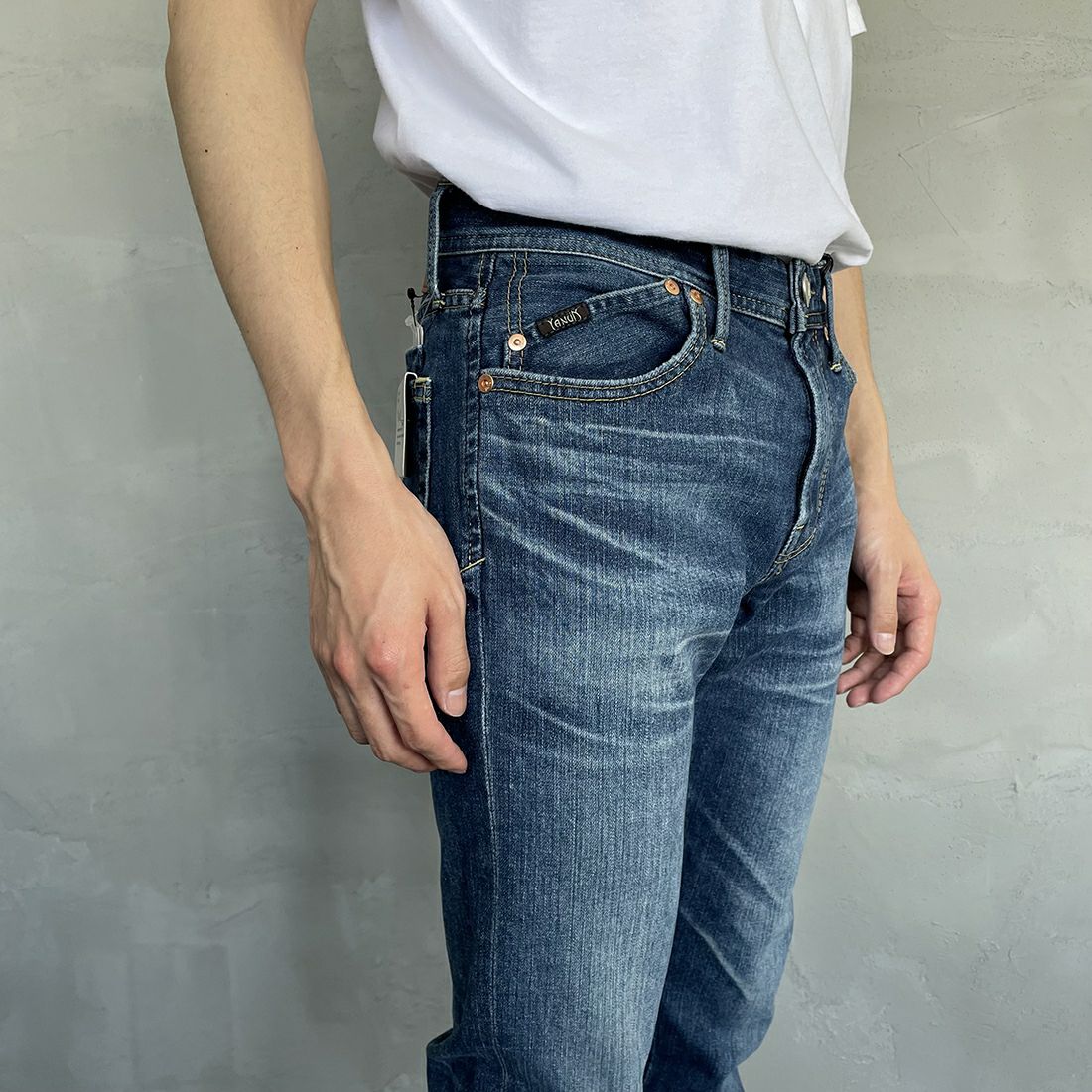 YANUK [ヤヌーク] スリムテーパード VINCENT2／ヴィンセント2 [57231002] PBL &&モデル身長：168cm 着用サイズ：29&&