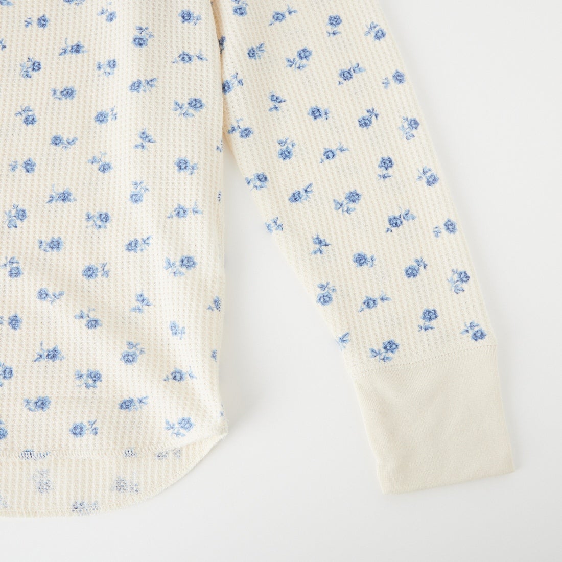 JE MORGAN [ジェイイーモーガン] ワッフル青花柄ロングスリーブTシャツ [JC091-59S] 04 NATURAL
