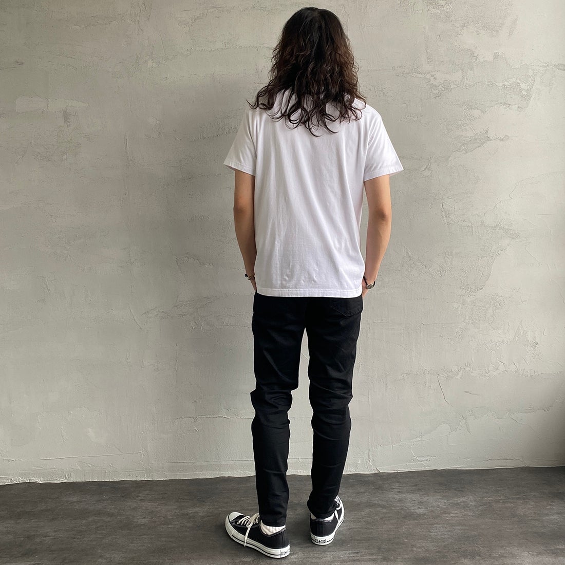 Hanes [ヘインズ] ジャパンフィット 2枚組 クルーネックTシャツ [H5320] 998 ｱｿｰﾄ &&モデル身長：173cm 着用サイズ：M&&