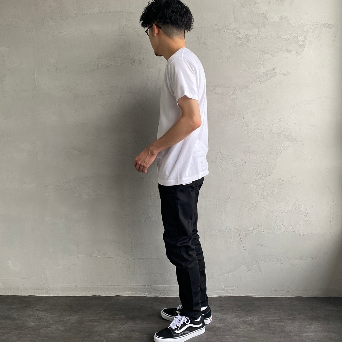 Hanes [ヘインズ] ジャパンフィット 2枚組 クルーネックTシャツ [H5320] 998 ｱｿｰﾄ &&モデル身長：168cm 着用サイズ：M&&