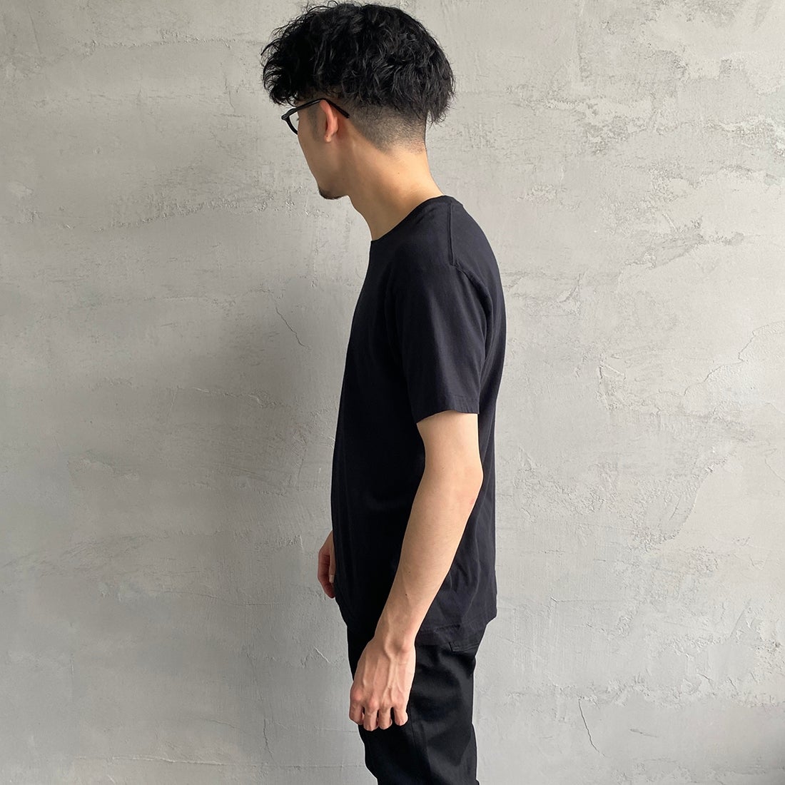 Hanes [ヘインズ] ジャパンフィット 2枚組 クルーネックTシャツ [H5320] 998 ｱｿｰﾄ &&モデル身長：168cm 着用サイズ：M&&