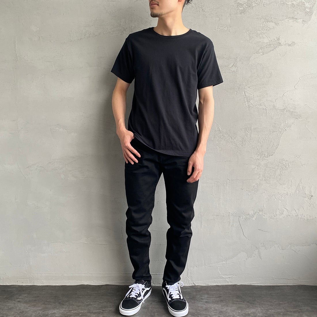 Hanes [ヘインズ] ジャパンフィット 2枚組 クルーネックTシャツ [H5320] 998 ｱｿｰﾄ &&モデル身長：168cm 着用サイズ：M&&