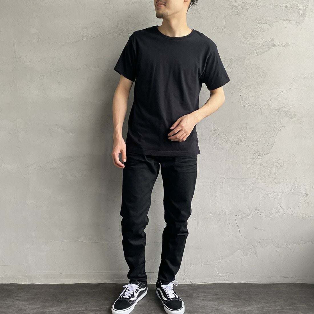 Hanes [ヘインズ] ジャパンフィット 2枚組 クルーネックTシャツ [H5320] 998 ｱｿｰﾄ &&モデル身長：168cm 着用サイズ：M&&