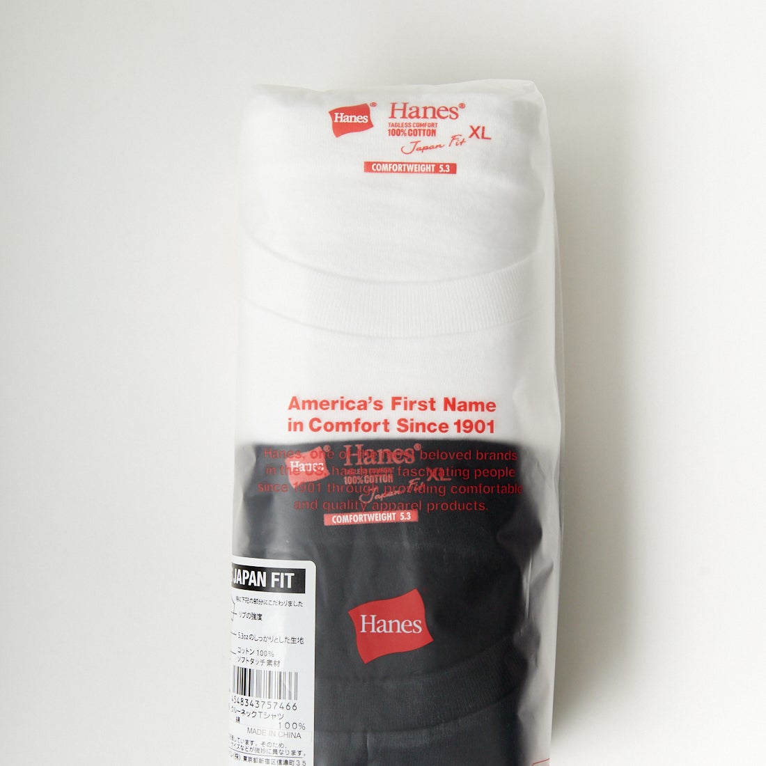 Hanes [ヘインズ] ジャパンフィット 2枚組 クルーネックTシャツ [H5320] 998 ｱｿｰﾄ