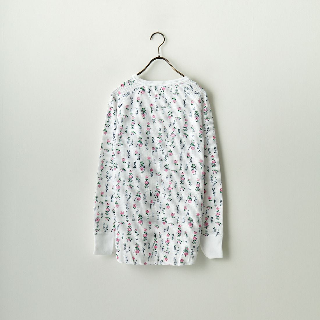 JE MORGAN [ジェイイーモーガン] ワッフル花柄 ラグラン長袖クルーTシャツ [JC090-59S] 01 WHITE