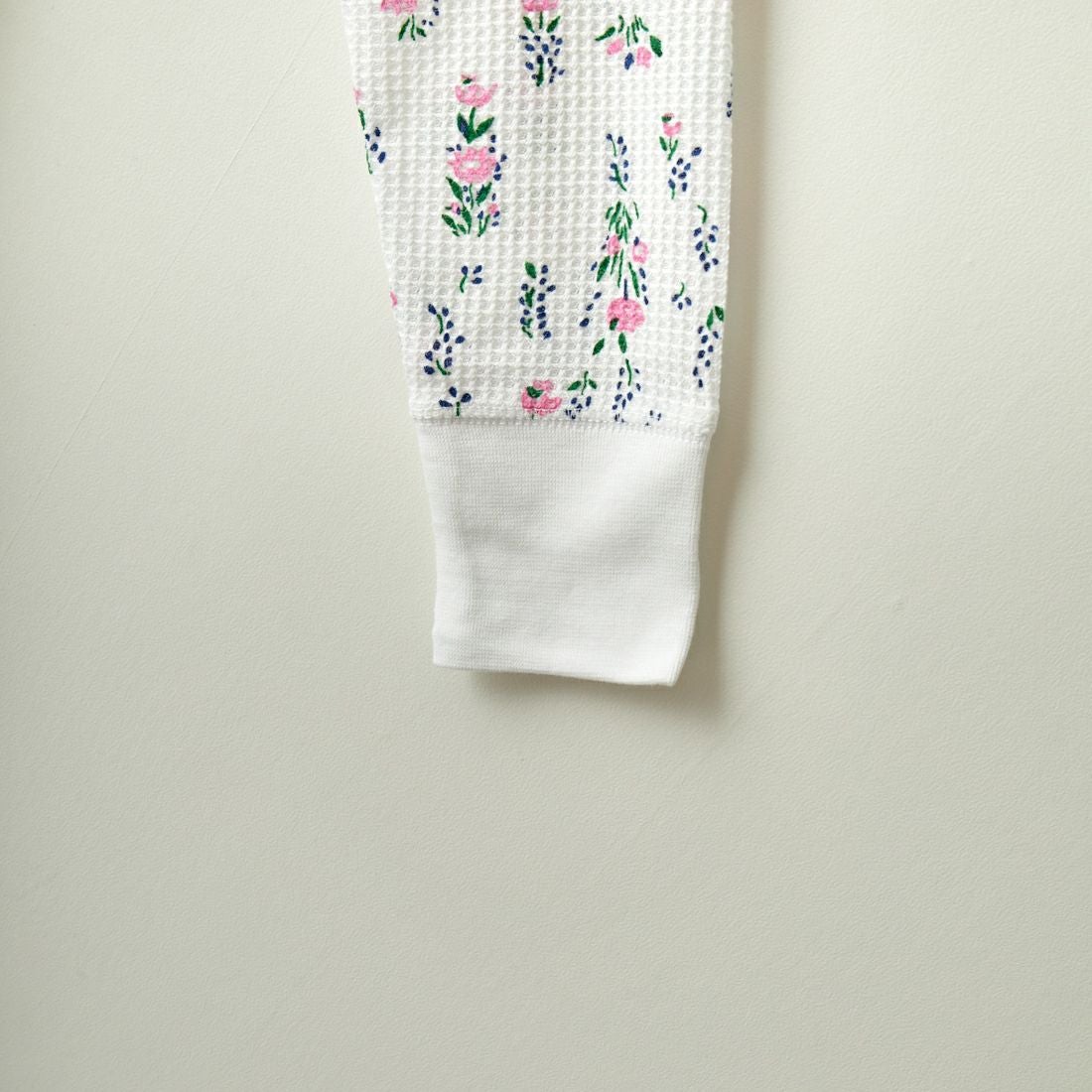 JE MORGAN [ジェイイーモーガン] ワッフル花柄 ラグラン長袖クルーTシャツ [JC090-59S] 01 WHITE