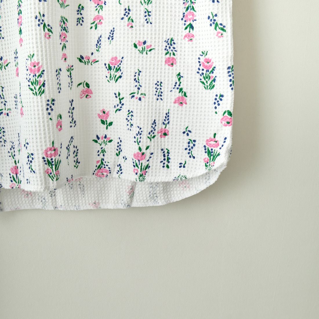 JE MORGAN [ジェイイーモーガン] ワッフル花柄 ラグラン長袖クルーTシャツ [JC090-59S] 01 WHITE
