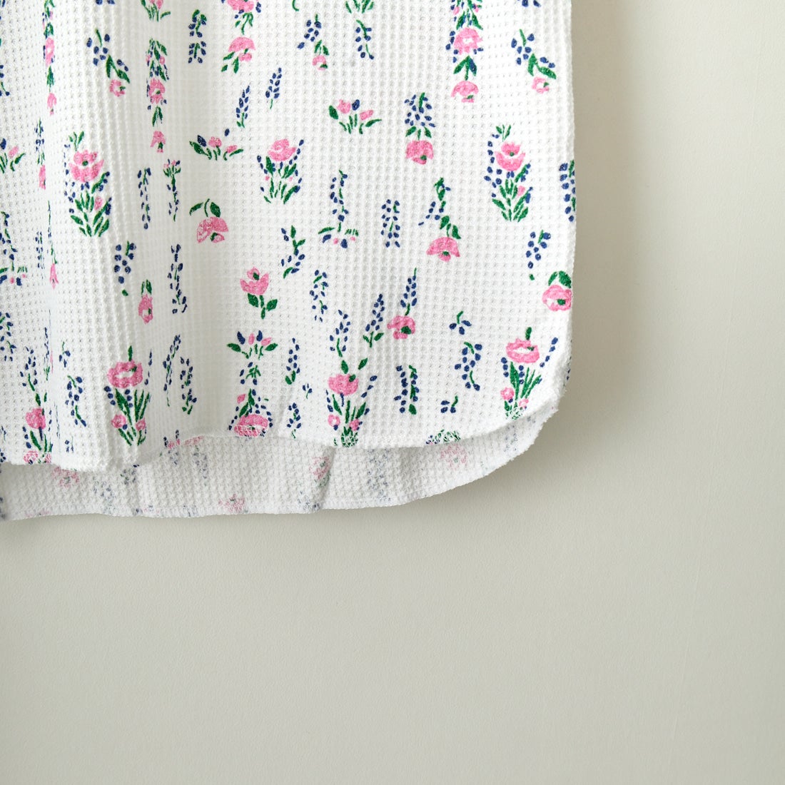 JE MORGAN [ジェイイーモーガン] ワッフル花柄 ラグラン長袖クルーTシャツ [JC090-59S] 01 WHITE