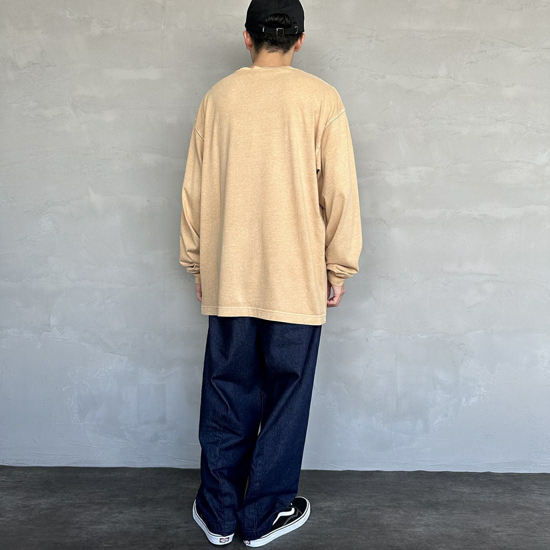 carhartt WIP [カーハートダブリューアイピー] ロングスリーブネルソンTシャツ [I029948] DUSTY H B &&モデル身長：168cm 着用サイズ：M&&