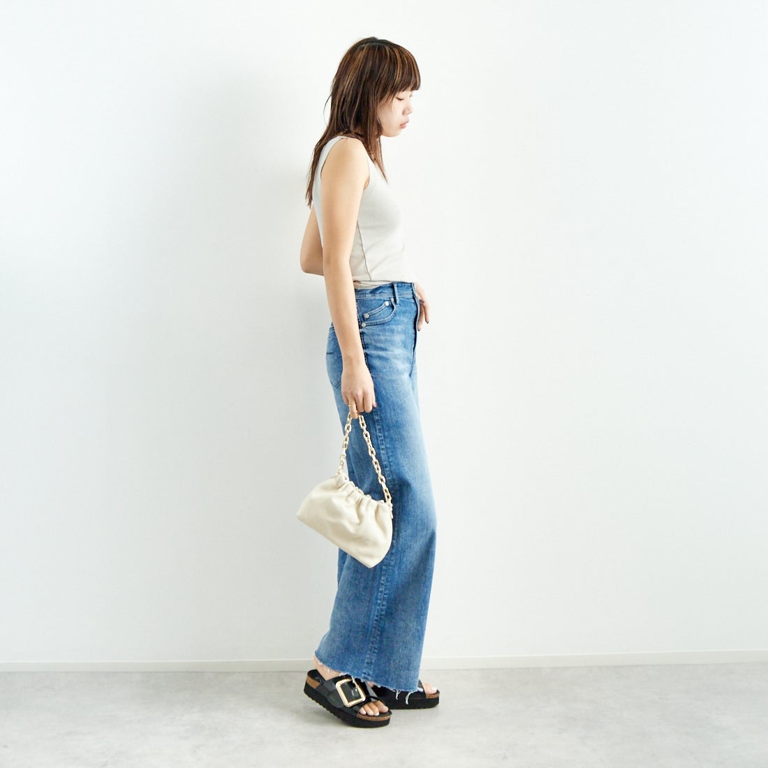 Jf Ready Made [ジェイエフレディメイド] TCフライスタンク [131826] 06 Lｸﾞﾚｰ &&モデル身長：167cm 着用サイズ：F&&