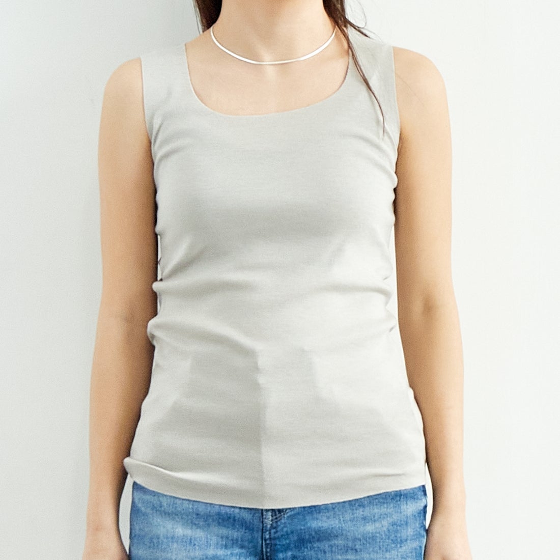 Jf Ready Made [ジェイエフレディメイド] TCフライスタンク [131826] 06 Lｸﾞﾚｰ &&モデル身長：167cm 着用サイズ：F&&