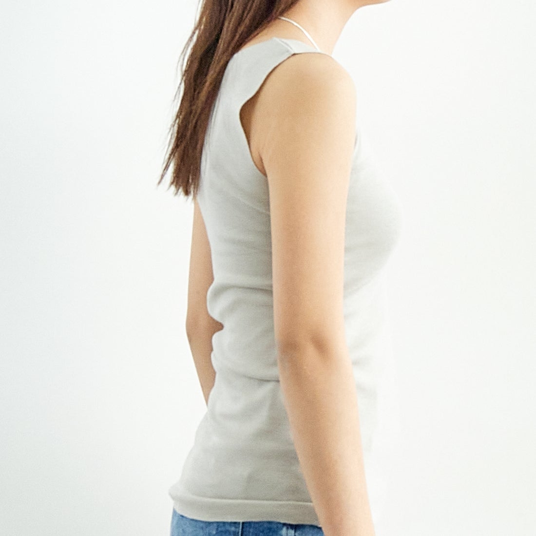 Jf Ready Made [ジェイエフレディメイド] TCフライスタンク [131826] 06 Lｸﾞﾚｰ &&モデル身長：167cm 着用サイズ：F&&